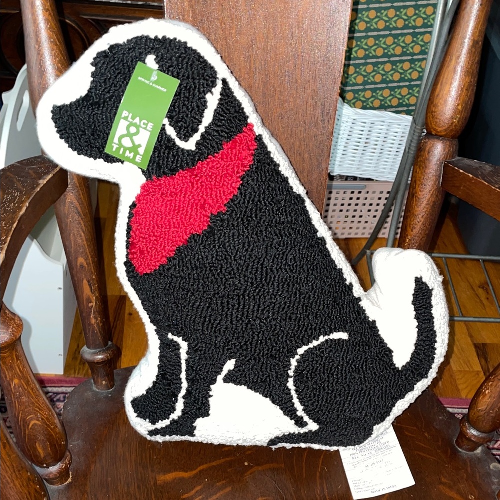 Time & Place black dog accent pillow-NWT